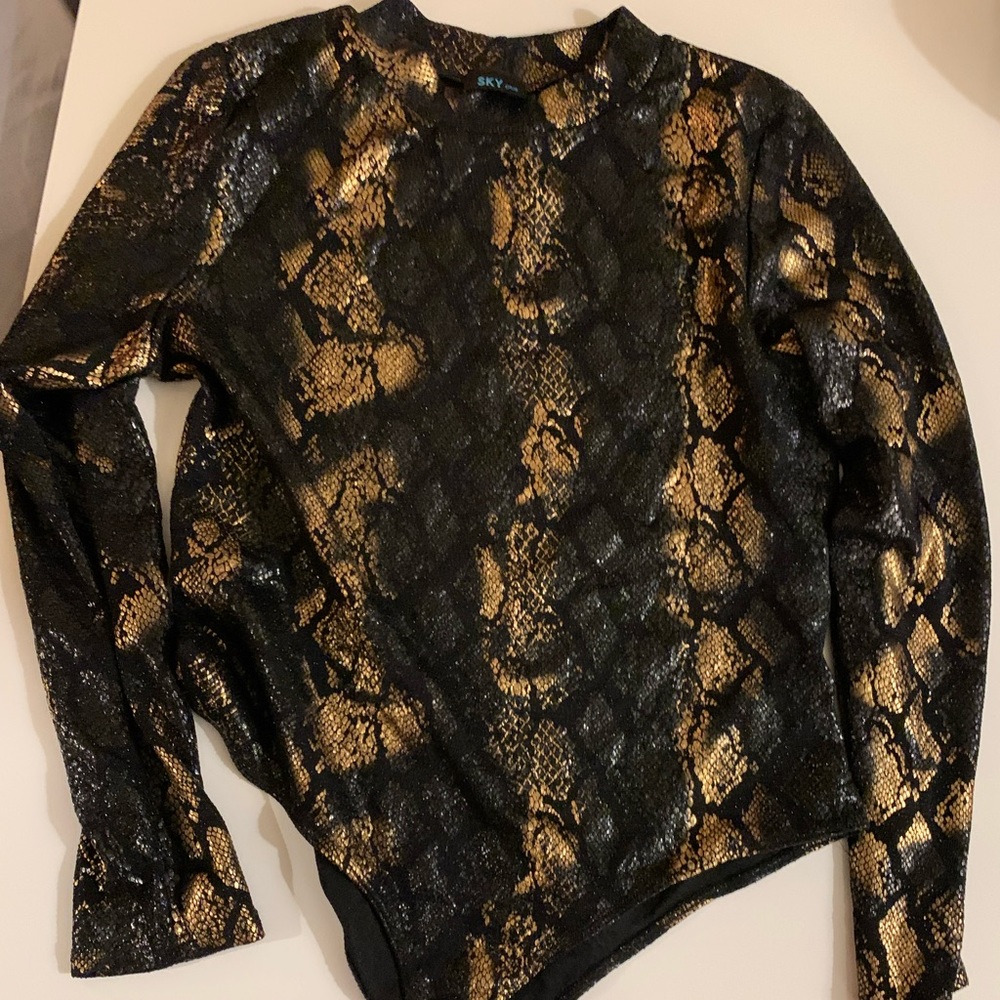 Black and gold SNAKESIN body suit 1X/2x